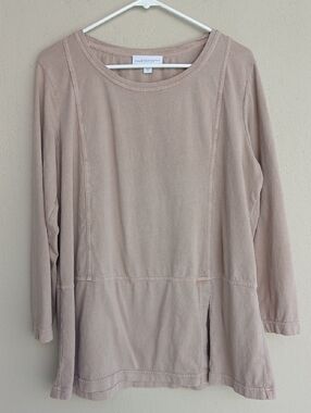 J. Jill Pure Jill Organic Cotton Seamed Tunic Long Sleeve Shirt Top XL